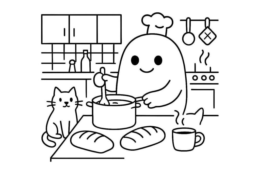 monstre patate a la cuisine