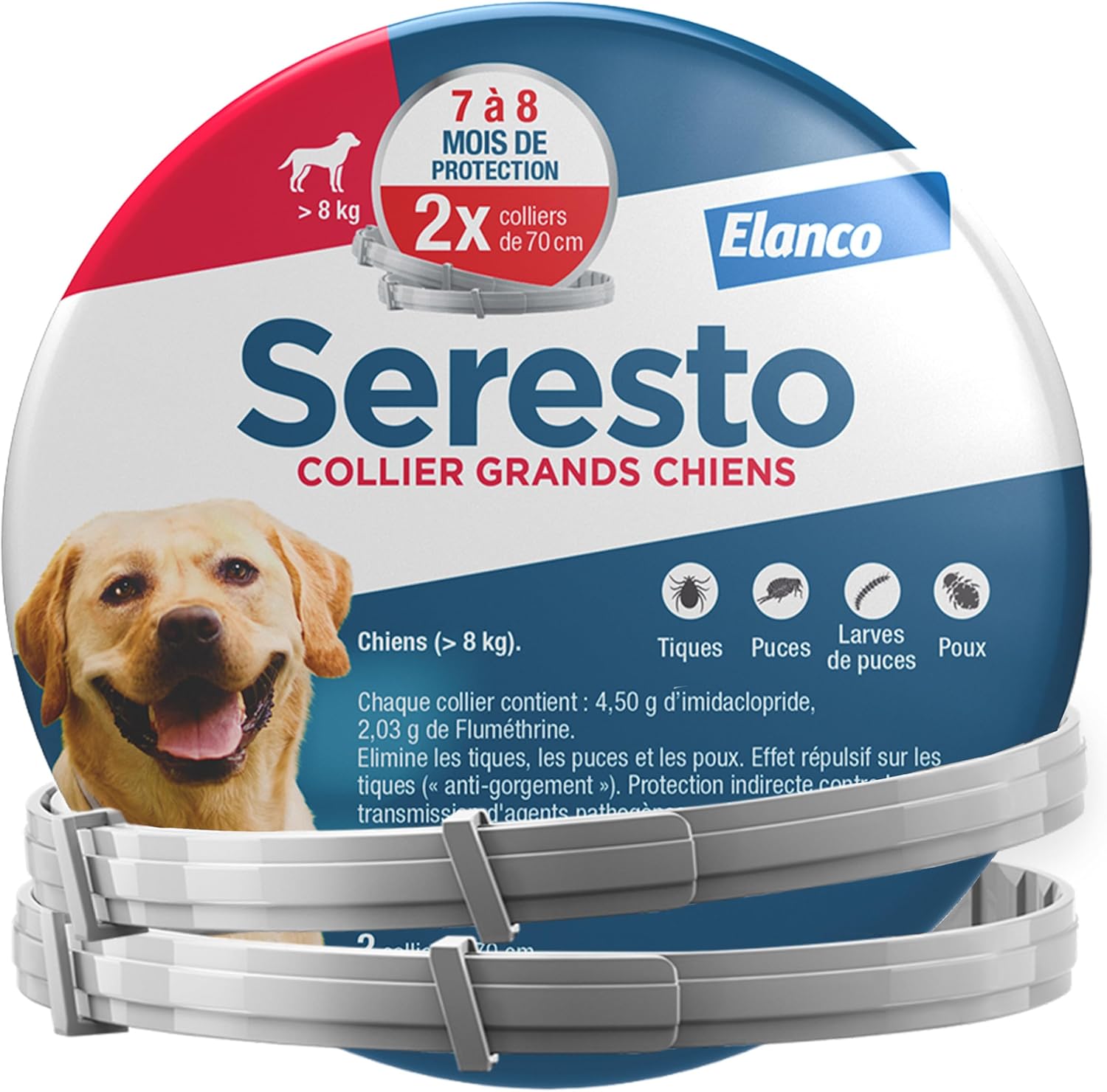 Collier Antiparasitaire Seresto pour Grands Chiens