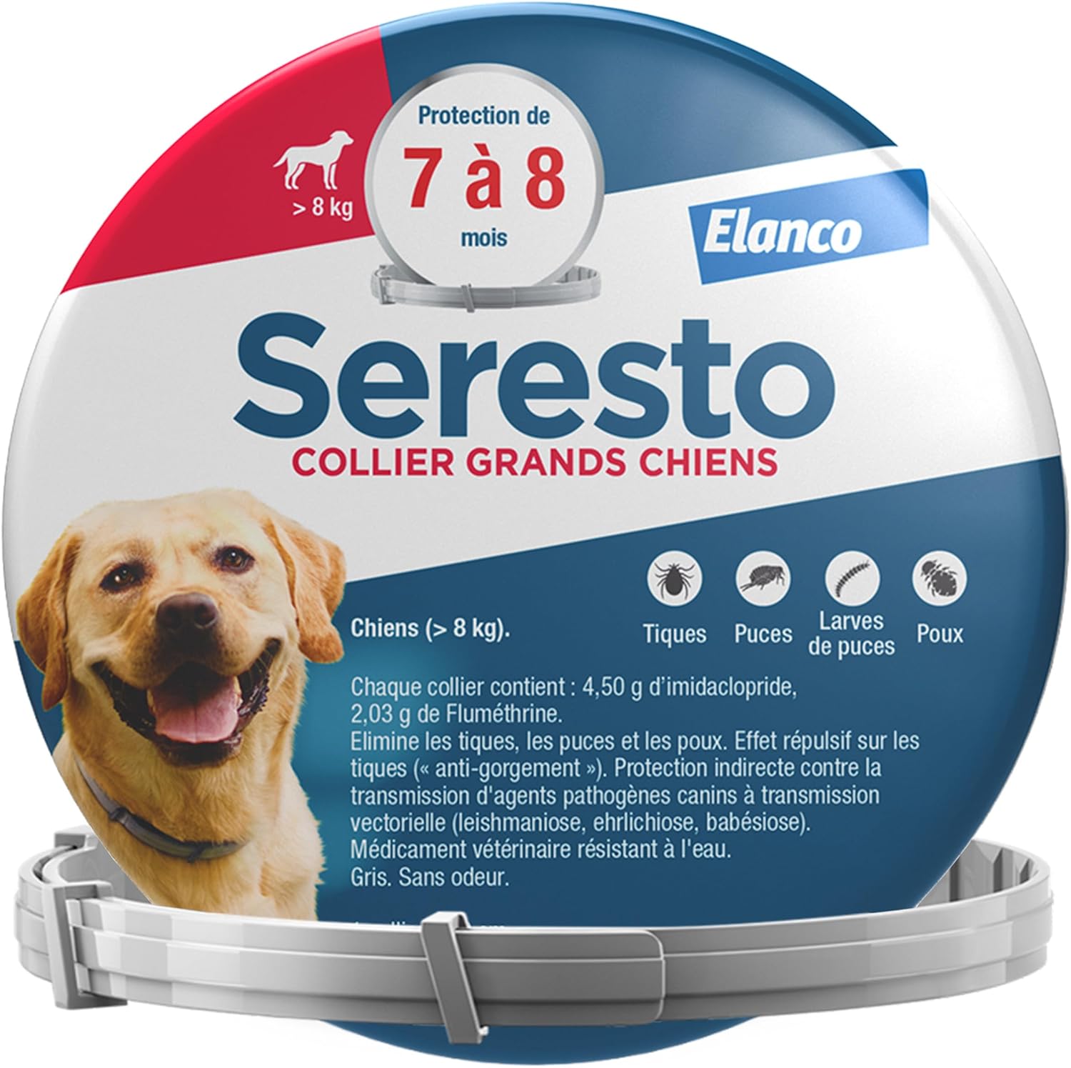 Collier Antiparasitaire Seresto pour Chiens
