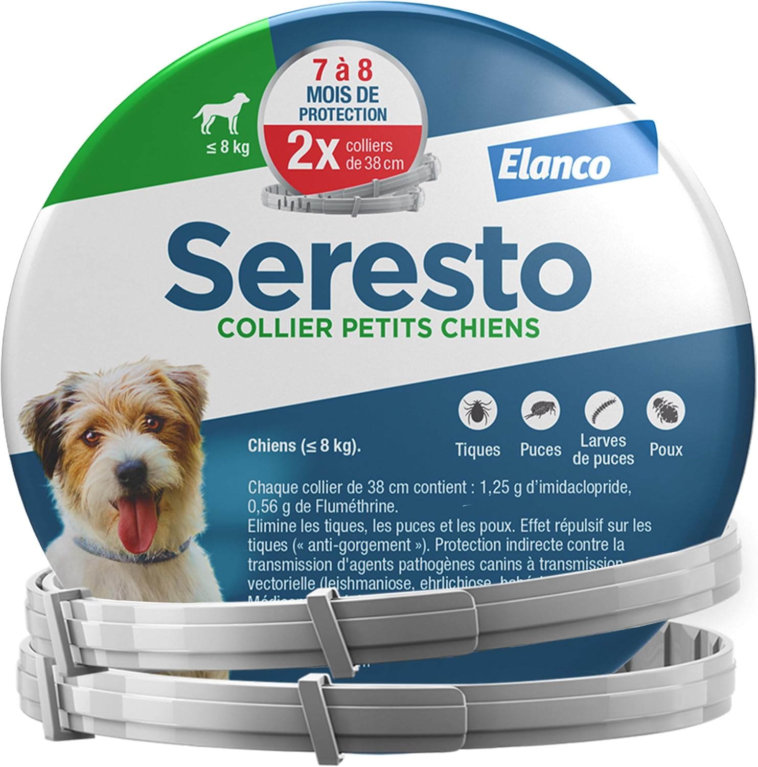 Collier Antiparasitaire Seresto pour Petits Chiens