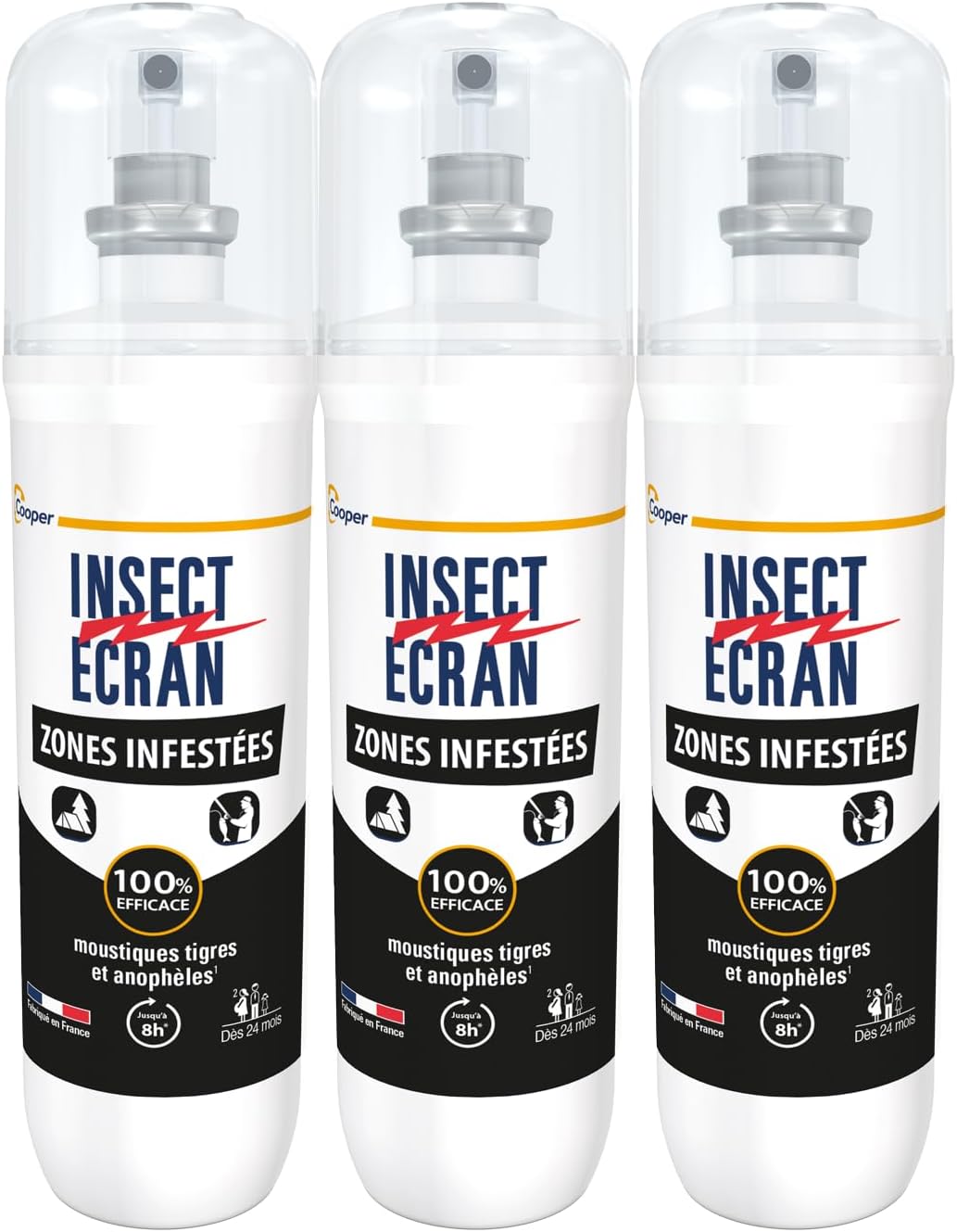INSECT ECRAN Anti-moustiques Zones Infestées Spray 3x100ml