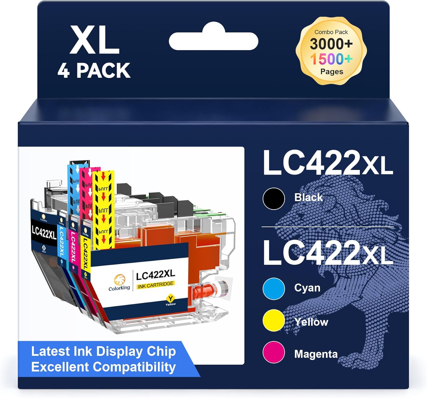 Starink Cartouches d'encre compatibles LC422XL pour Brother (Lot de 4)