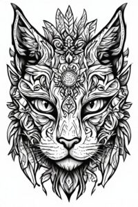 Chat Illustration noir et blanc
